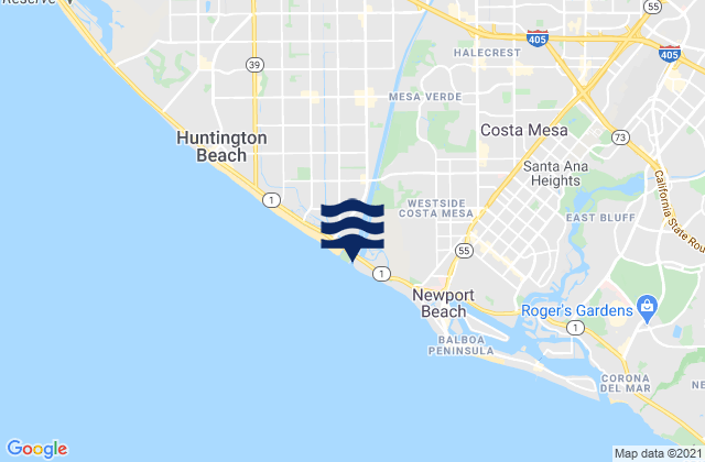 Santa Ana River entrance, United Statesの潮見表地図