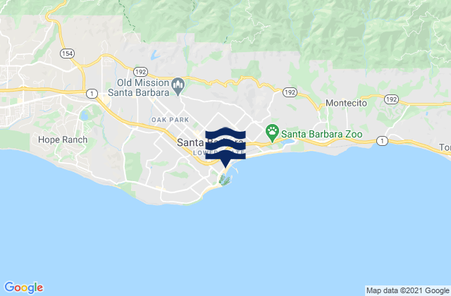 Santa Barbara, United Statesの潮見表地図