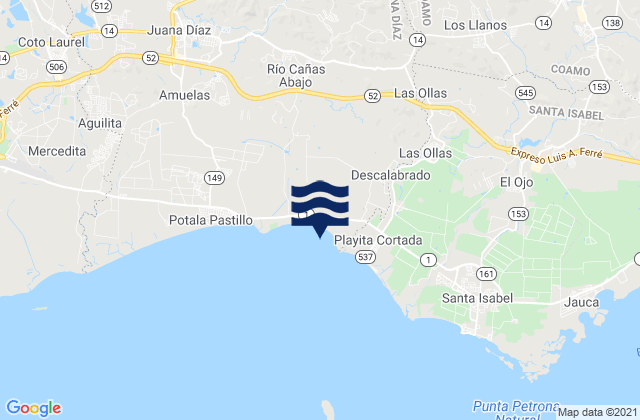 Santa Catalina Barrio, Puerto Ricoの潮見表地図