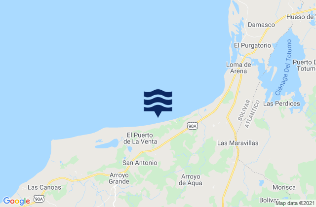 Santa Catalina, Colombiaの潮見表地図
