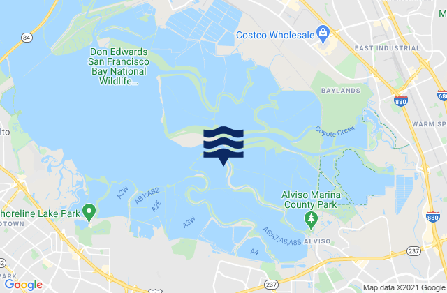 Santa Clara, United Statesの潮見表地図
