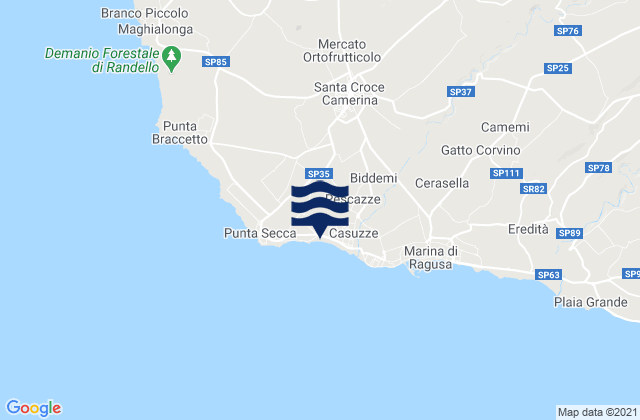 Santa Croce Camerina, Italyの潮見表地図