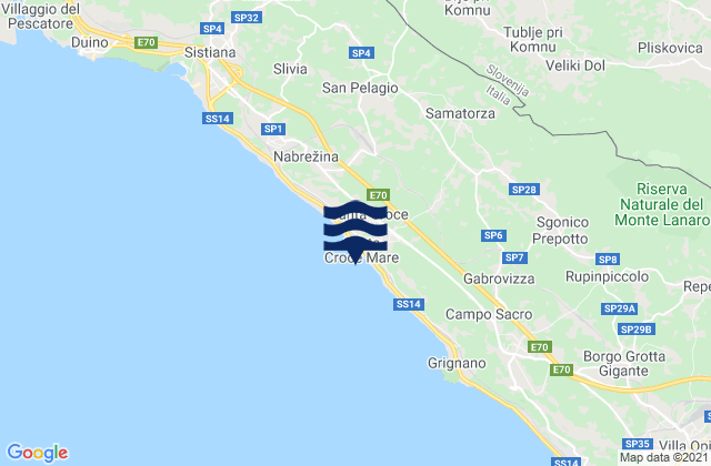 Santa Croce, Italyの潮見表地図