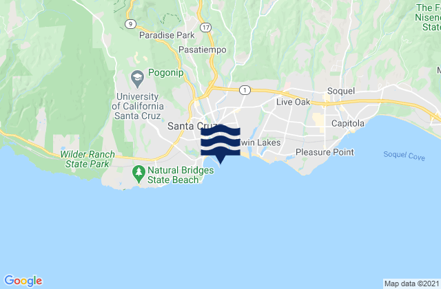 Santa Cruz (Monterey Bay), United Statesの潮見表地図
