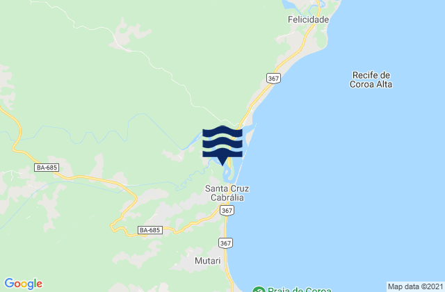 Santa Cruz Cabrália, Brazilの潮見表地図