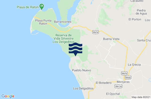 Santa Cruz, Hondurasの潮見表地図