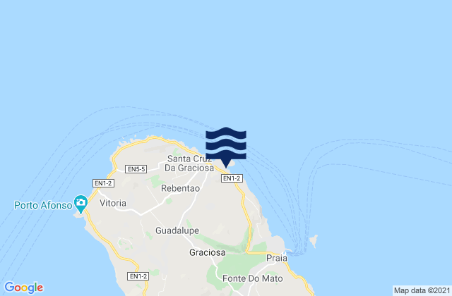 Santa Cruz Ilha Graciosa, Portugalの潮見表地図
