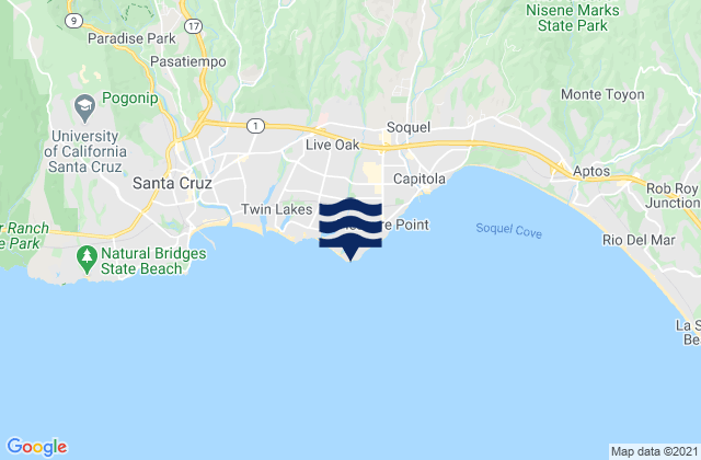 Santa Cruz Rockview St, United Statesの潮見表地図