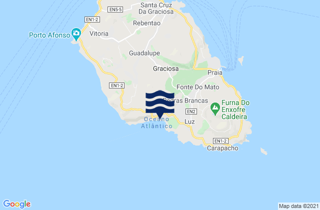 Santa Cruz da Graciosa, Portugalの潮見表地図