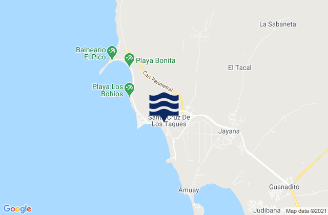 Santa Cruz de los Taques, Venezuelaの潮見表地図