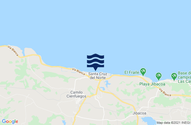 Santa Cruz del Norte, Cubaの潮見表地図
