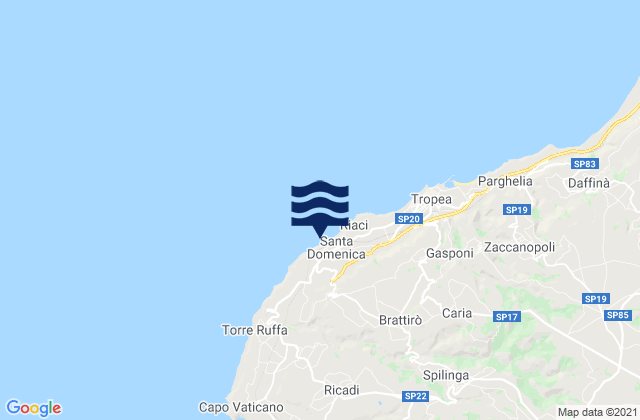 Santa Domenica, Italyの潮見表地図