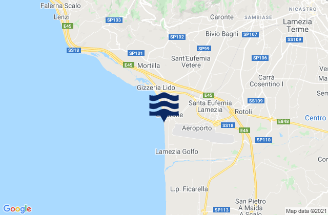 Santa Eufemia Lamezia, Italyの潮見表地図