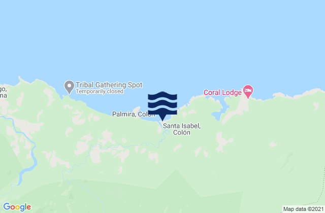 Santa Isabel, Panamaの潮見表地図