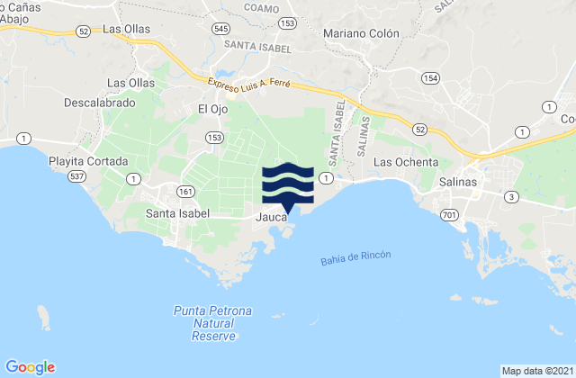 Santa Isabel Municipio, Puerto Ricoの潮見表地図