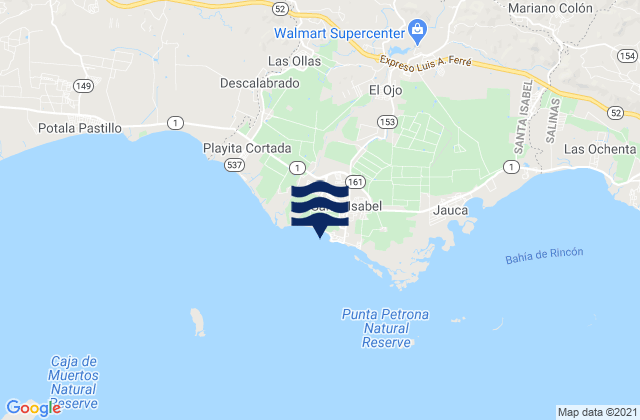 Santa Isabel, Puerto Ricoの潮見表地図
