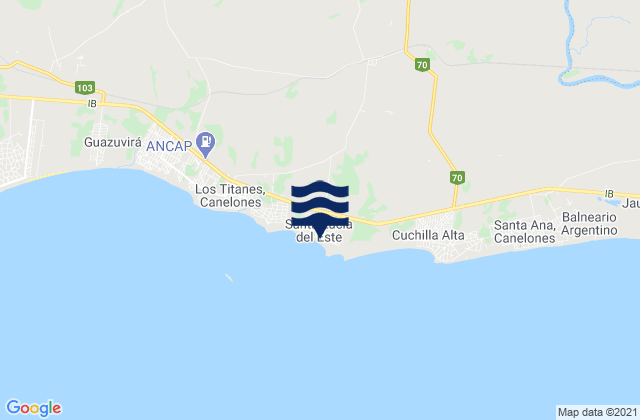 Santa Lucia del Este, Argentinaの潮見表地図
