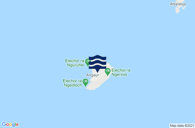 Santa Maria Anguar, Palauの潮見表地図