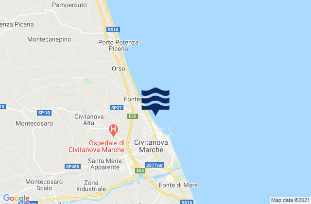 Santa Maria Apparente, Italyの潮見表地図