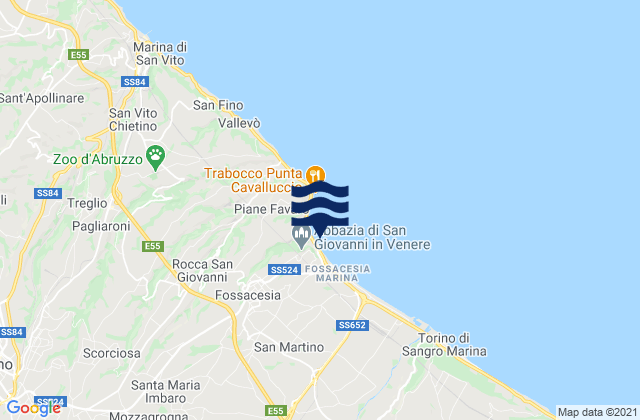Santa Maria Imbaro, Italyの潮見表地図