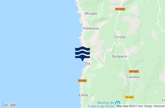 Santa Maria de Oia, Portugalの潮見表地図