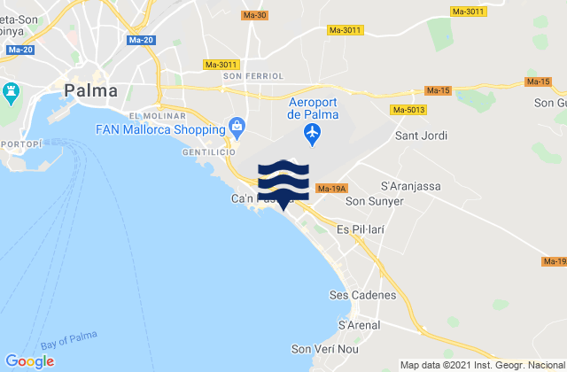 Santa Maria del Camí, Spainの潮見表地図
