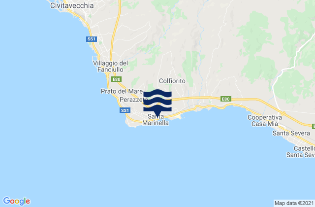 Santa Marinella, Italyの潮見表地図