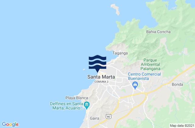 Santa Marta, Colombiaの潮見表地図