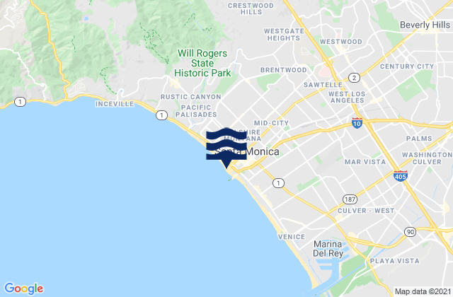 Santa Monica, United Statesの潮見表地図