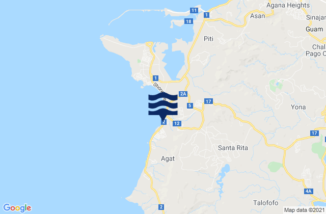 Santa Rita Municipality, Guamの潮見表地図
