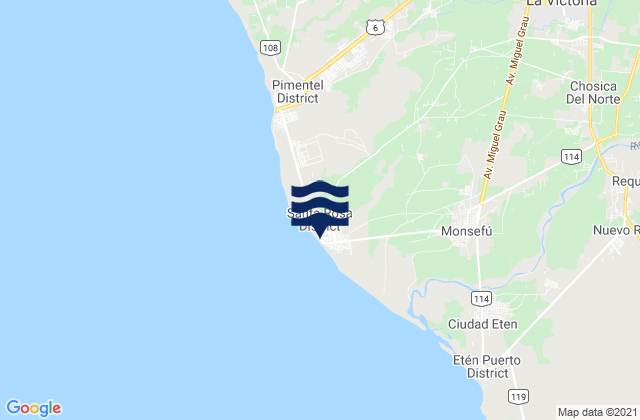 Santa Rosa, Peruの潮見表地図