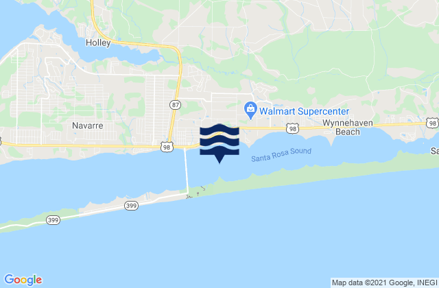 Santa Rosa Sound, United Statesの潮見表地図