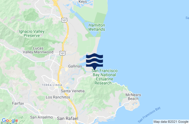Santa Venetia, United Statesの潮見表地図