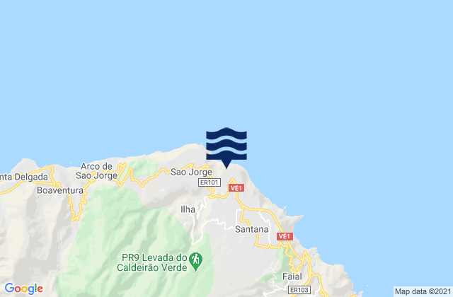 Santana, Portugalの潮見表地図
