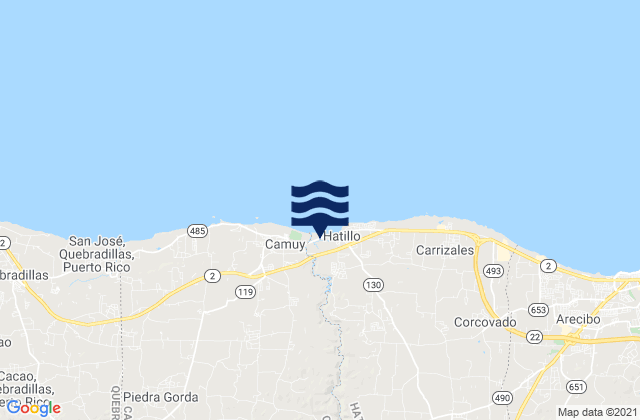 Santiago Barrio, Puerto Ricoの潮見表地図