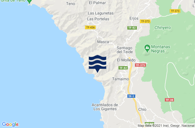 Santiago del Teide, Spainの潮見表地図