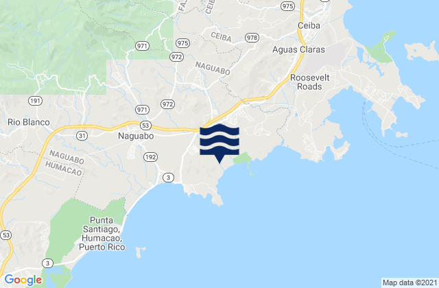 Santiago y Lima Barrio, Puerto Ricoの潮見表地図