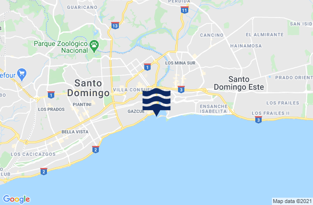 Santo Domingo (Ciudad Trujillo), Dominican Republicの潮見表地図