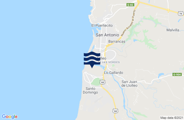 Santo Domingo, Chileの潮見表地図
