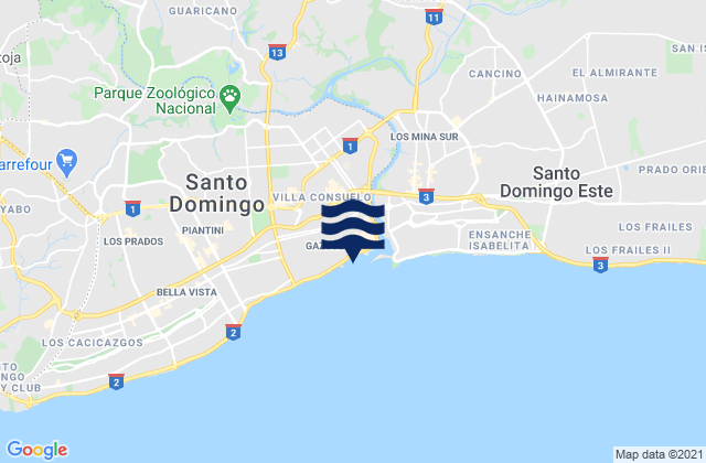 Santo Domingo, Dominican Republicの潮見表地図