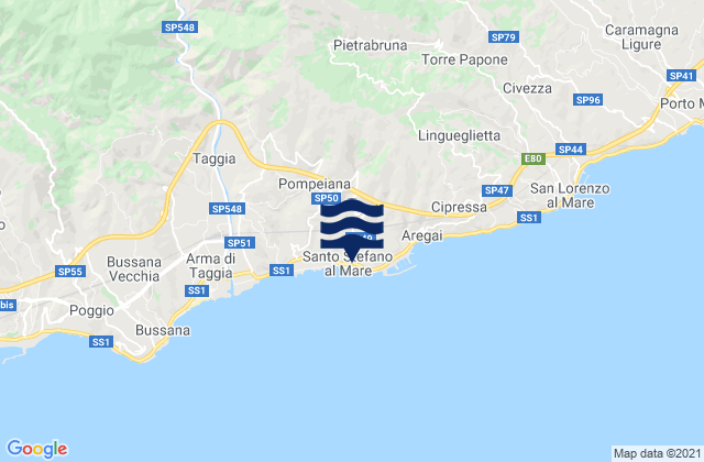 Santo Stefano al Mare, Italyの潮見表地図