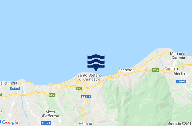 Santo Stefano di Camastra, Italyの潮見表地図