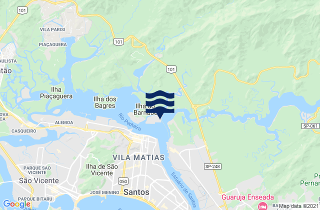 Santos, Brazilの潮見表地図
