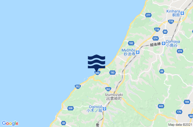 Santō-gun, Japanの潮見表地図