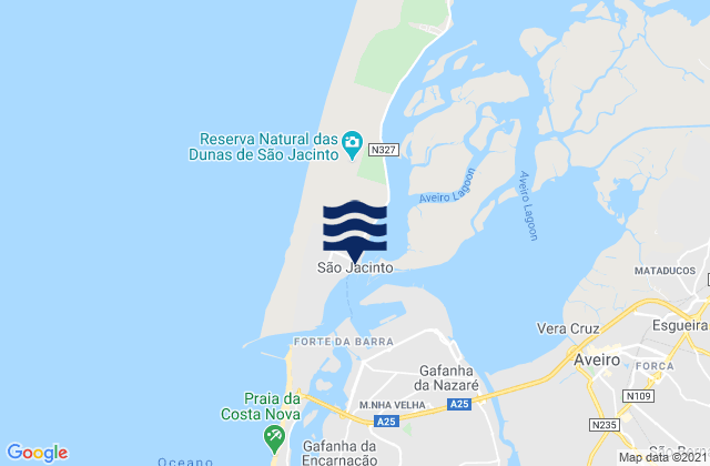 Sao Jacinto, Portugalの潮見表地図