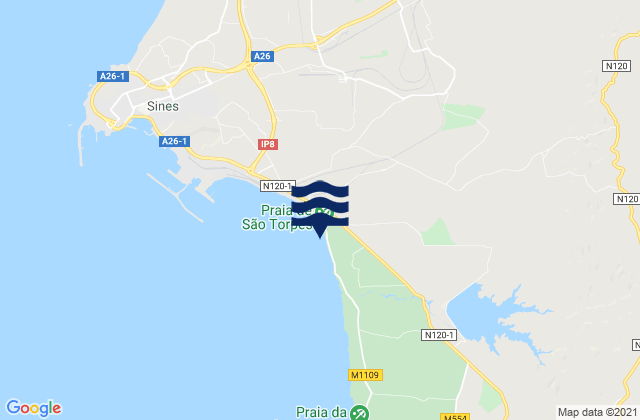 Sao Torpes, Portugalの潮見表地図