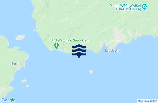 Saonek Dampier Strait, Indonesiaの潮見表地図