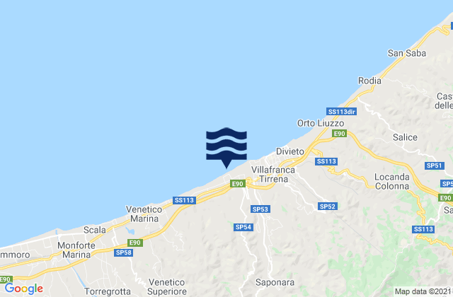 Saponara, Italyの潮見表地図