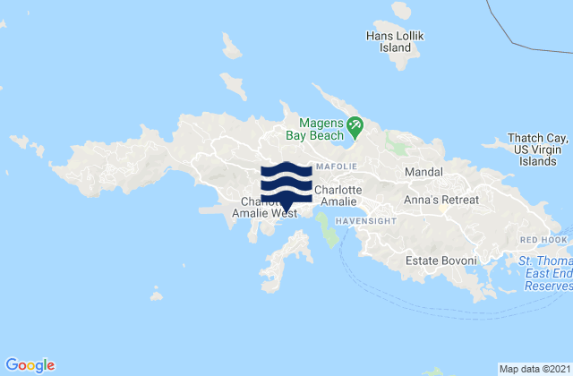 Sapphire Beach, U.S. Virgin Islandsの潮見表地図