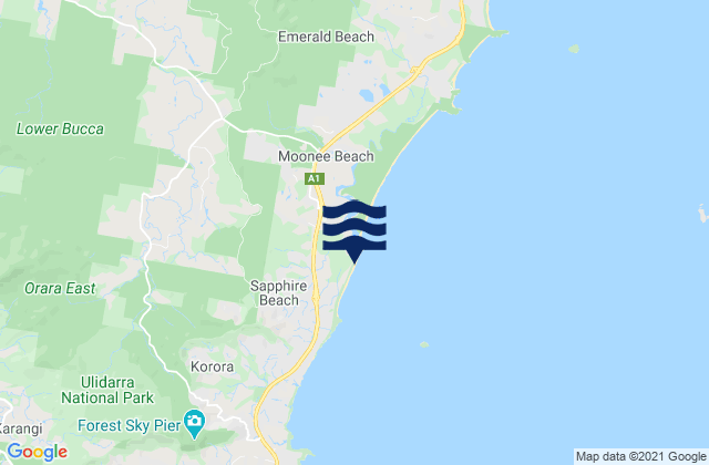 Sapphire Beach, Australiaの潮見表地図